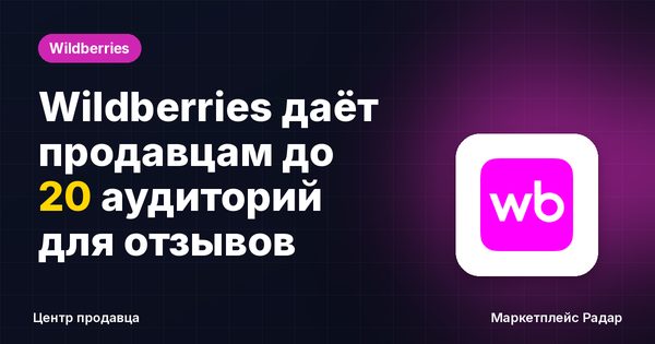 Wildberries даёт продавцам до 20 аудиторий для отзывов