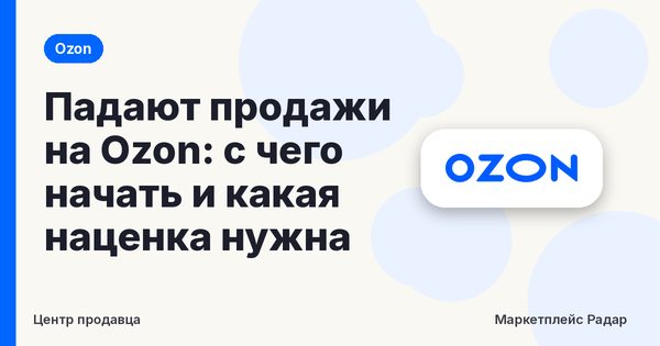 Падают продажи на Ozon: с чего начать и какая наценка нужна